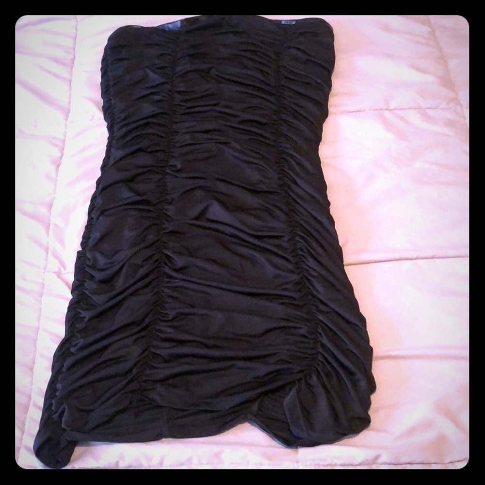 Strapless black dress